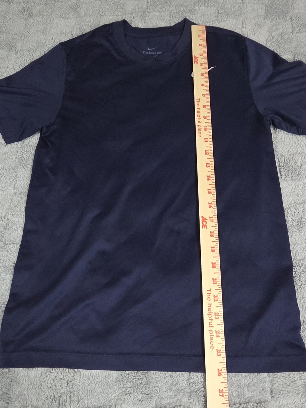 Nike Men’s Dri-FIT Navy Blue Short-Sleeve Crew Shirt Size S - Picture 3 of 7